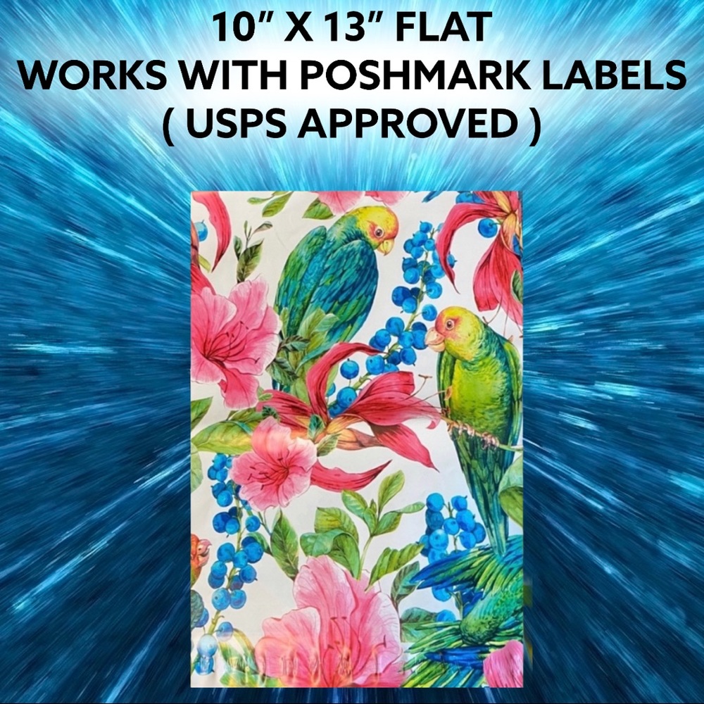 25 10X13 Poly Mailers Tropical Parrot Bird PRICE IS FIRM - Picture 11 of 14